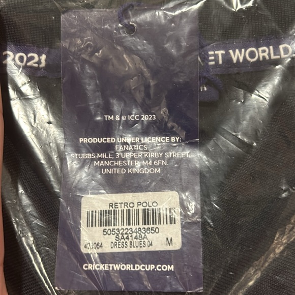 ICC Men’s Cricket World Cup India 2023 Retro Men’s Medium S/S Polo - Picture 3 of 7